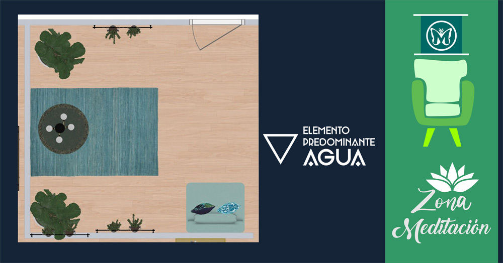 Decoracion con elemento agua como predominante