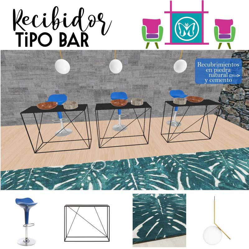 Decoracion de espacios - recibidor tipo bar 